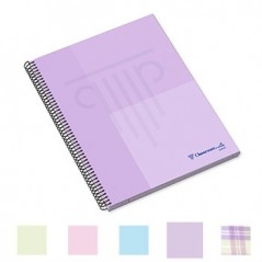 Caderno Espiral A4 Quadriculado Ambar WB Sortido Pastel 1un