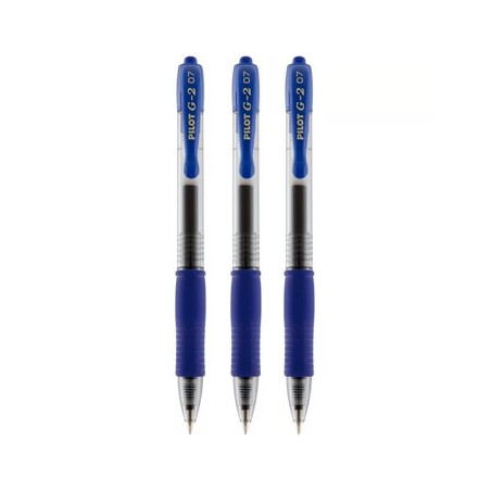 Esferográfica Azul 0,7mm Gel Retrátil Pilot G-2 3un