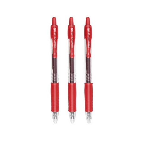 Esferográfica Vermelho 0,5mm Gel Retrátil Pilot G-2 3un