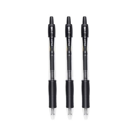 Esferográfica Preto 0,5mm Gel Retrátil Pilot G-2 3un