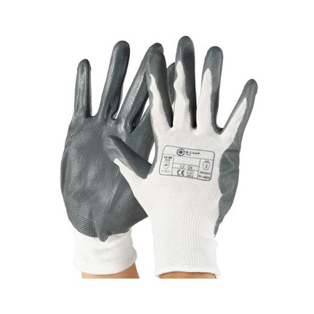 Luvas em Malha Nitrilo Tamanho 8 (M) Cinzentas