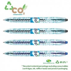 Esferográfica Preto e Azul 0,7mm Gel Retrátil B2P BG 2+2un