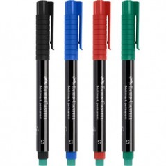 Marcador Permanente Fino 4 Cores 0,4mm Faber-Castell 4un