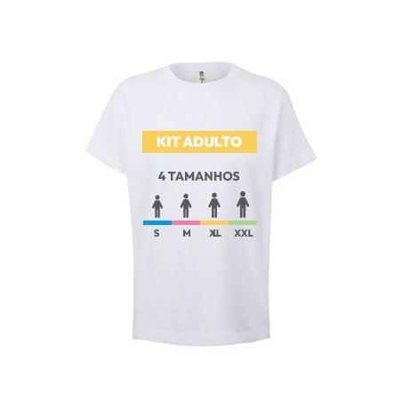 Kit Amostra - T-Shirt Adulto Branco Vários Tamanhos 4un