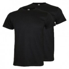 T-Shirt Adulto Algodão 190g Preto Tamanho XL Pack 2un