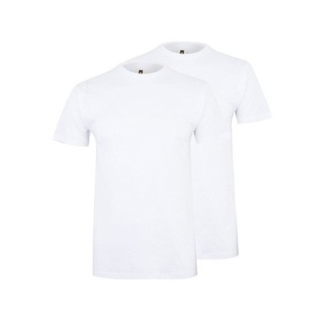 T-Shirt Criança Algodão 155g Branco Tamanho 5/6 Pack 2un