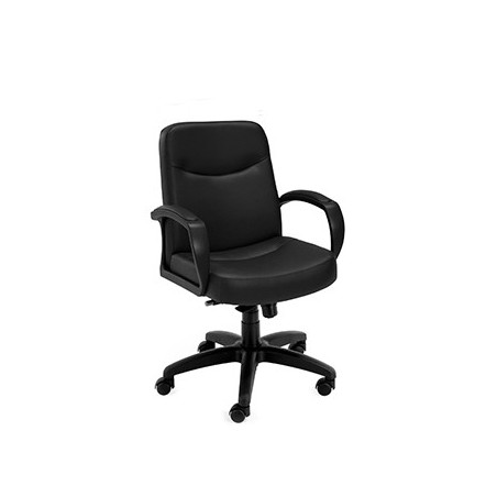 Cadeira Operativa Giratória Média Semi-Pele Manager Preto