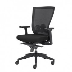 Cadeira Direção Giratória Poliamida Semi-Pele Grafite Preto