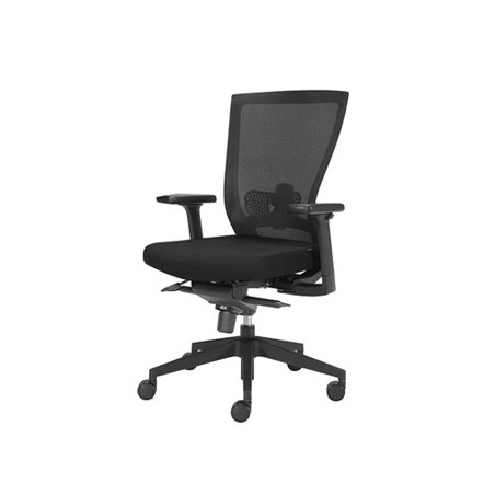 Cadeira Direção Giratória Poliamida Semi-Pele Grafite Preto