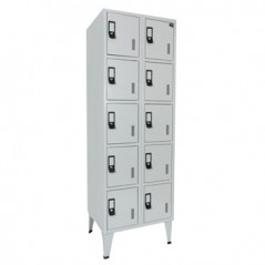 Cacifos Metálicos Duplo 10 Cacifos 600x500x1900mm Cinza