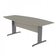 Mesa Reunião Semi-oval 2000x1000x740 Cinza