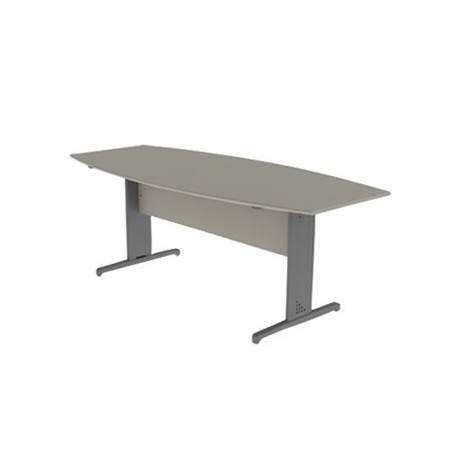 Mesa Reunião Semi-oval 2000x1000x740 Cinza