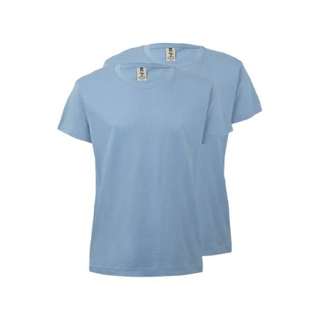 T-Shirt Criança Algodão 155g Azul Fog Tamanho 7/8 Pack2