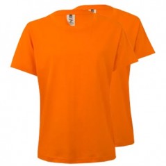 T-Shirt Criança Algodão 155g Laranja Tamanho 3/4 Pack 2un