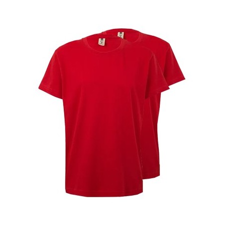 T-Shirt Criança Algodão 155g Vermelho Tamanho 9/11 Pack 2un