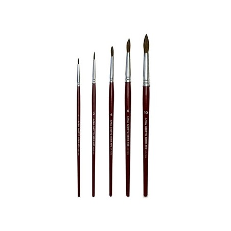 Pincel Guache Aguarela Redondo Nº1/2/4/6/10 Giotto 5un