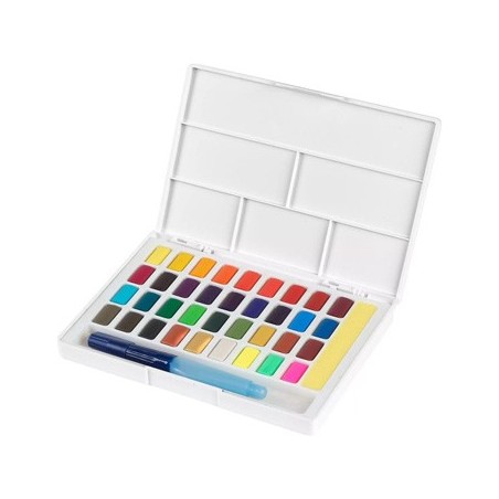 Conjunto Aguarelas 36 Cores Pincel Água+Paleta Faber-Castell