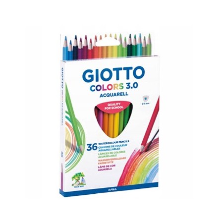 Lápis Cor Aguarelável Giotto Colors 3.0 Cx Cartão 36un