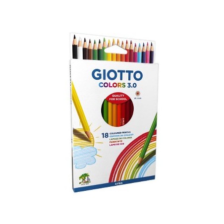 Lápis Cor 18cm Giotto Colors 3.0 Cx Cartão 18un