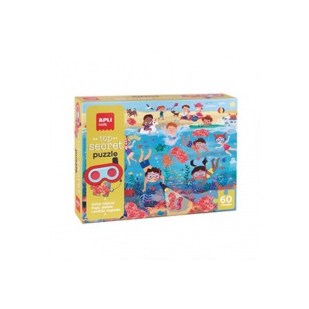 Jogo Educativo Puzzle Apli Praia Secreta 60 Peças