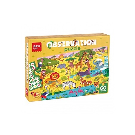 Jogo Educativo Puzzle Apli Observação da Selva 104 Peças