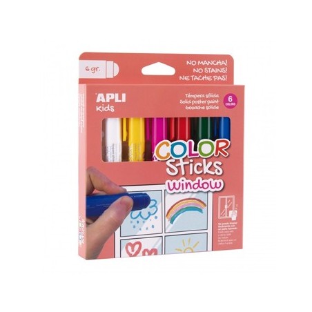 Color Sticks Window 6 Cores Apli Kids