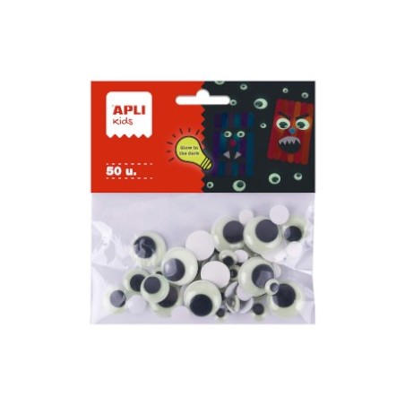 Olhinhos Redondos Apli Autocolantes Brilha no Escuro 50un