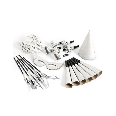 Sortido Festas Prateado para 6 pessoas