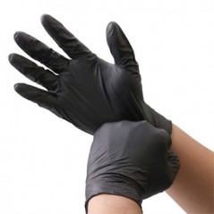 Luvas Nitrilo Tamanho L s/Pó Preto 100un