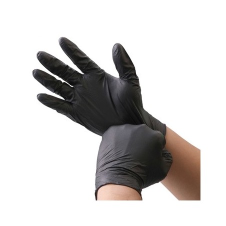 Luvas Nitrilo Tamanho L s/Pó Preto 100un