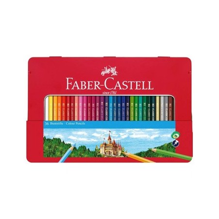 Lápis Cor 18cm Faber Castell Cx Metálica 36un