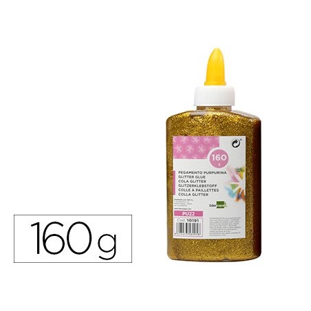 6un COLA PURPURINA LIDERPAPEL FANTASIA OURO METALIZADO FRASC