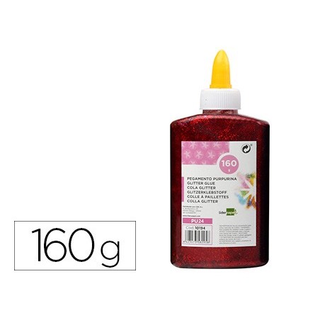 6un COLA PURPURINA LIDERPAPEL FANTASIA VERMELHO METALIZADO F