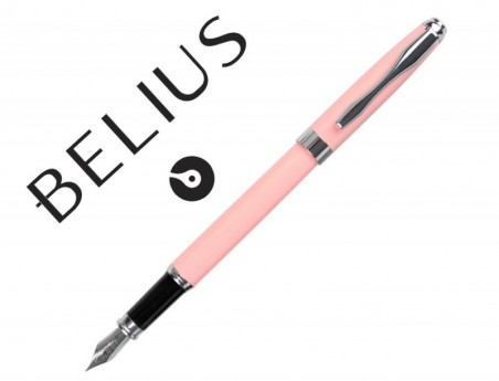 CANETA BELIUS MARSELLA ROSA TINTA AZUL EM ESTOJO