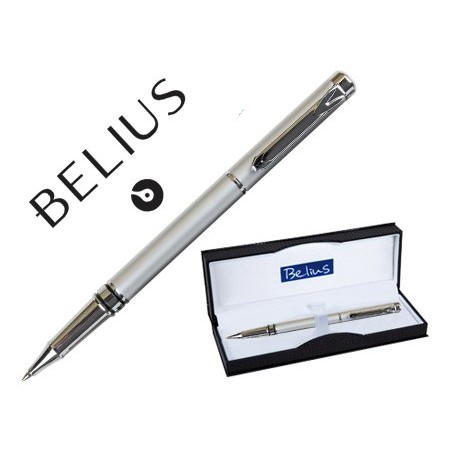 ROLLER BELIUS NUREMBERG CINZA PONTA 0,5 MM TINTA AZUL EM EST