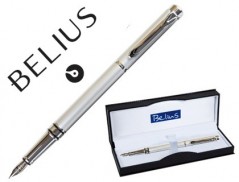 CANETA BELIUS NUREMBERG CINZA TINTA AZUL EM ESTOJO