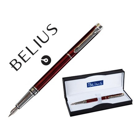 CANETA BELIUS NUREMBERG VERMELHO TINTA AZUL EM ESTOJO