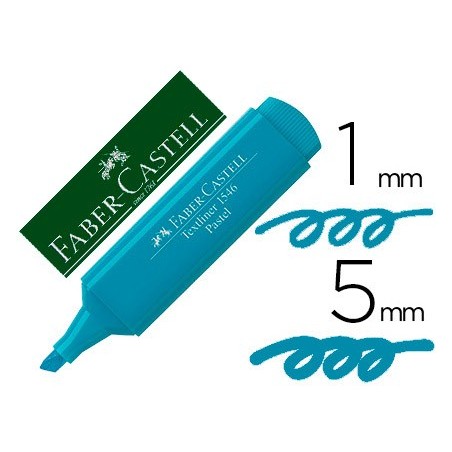 MARCADOR FABER FLUORESCENTE 1546 COR PASTEL AZUL TURQUESA
