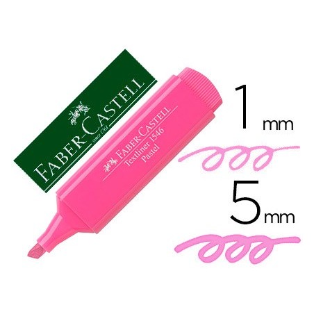 MARCADOR FABER FLUORESCENTE 1546 COR PASTEL ROSA