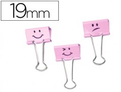 PINZA METALICA RAPESCO REVERSIBLE 19 MM EMOJIS ROSA