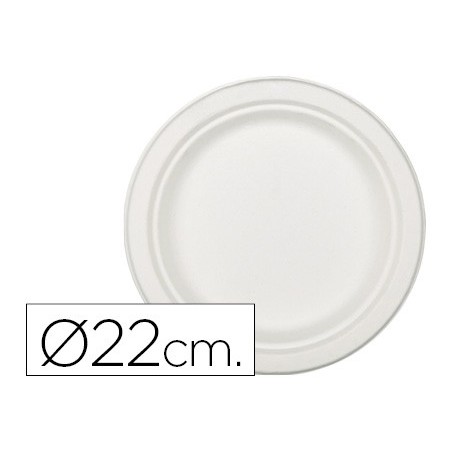 PRATO DE FIBRA NATURAL NUPIK BIODEGRADAVEL BRANCO 22 CM DE D