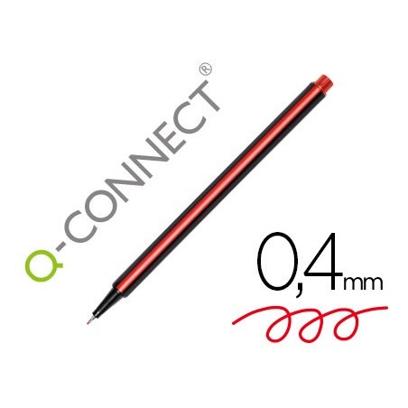 12un MARCADOR Q-CONNECT PONTA DE FIBRA FINE VERMELHO 0.4 MM