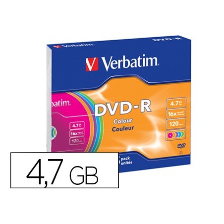 DVD-R VERBATIM CAPACIDADE 4.7GB VELOCIDADE 16X 120 MIN PACK