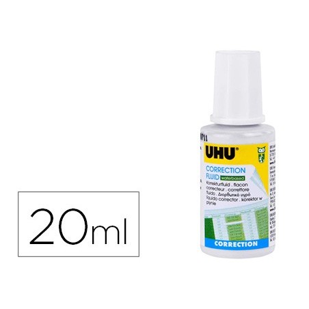 6un CORRETOR UHU FRASCO 20 ML EM BLISTER