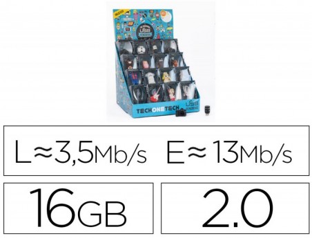 PEN DRIVE TECHONETECH FANTASIA 3D 16 GB USB 2.0 EXPOSITOR DE