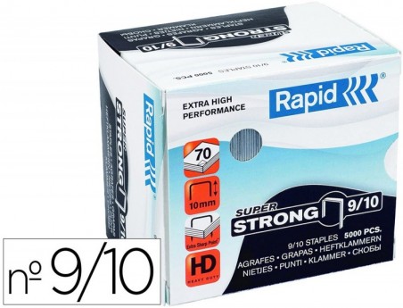 AGRAFES RAPID SUPER STRONG GALVANIZADOS Nº9/10 CAIXA DE 5000