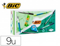 PACK ESCRITORIO BIC COM 9 PECAS ECO/RECICLADO SORTIDAS