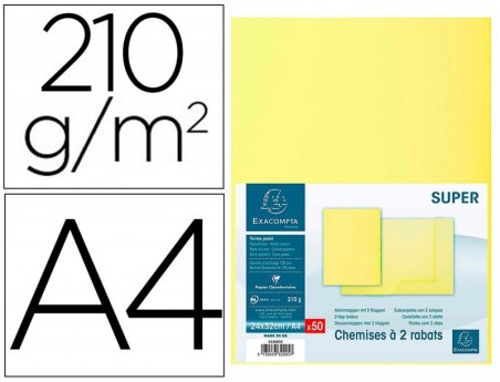 50un CLASSIFICADOR CARTOLINA COM 2 ABAS EXACOMPTA DIN A4 GAM