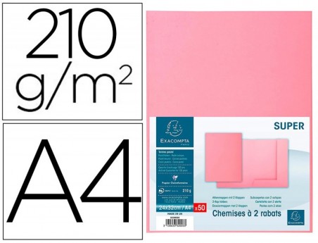 50un CLASSIFICADOR CARTOLINA COM 2 ABAS EXACOMPTA DIN A4 GAM