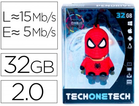 PEN DRIVE USB TECH ONE TECH SPIDER-MAN 32 GB